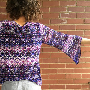 Lightweight top purple pink white Roz&Ali small